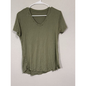 Zyia Green Olive Downtime V-neck Tee Shirt Athletic Workout Size XL